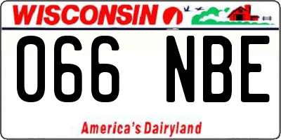 WI license plate 066NBE