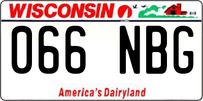 WI license plate 066NBG
