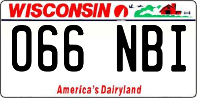 WI license plate 066NBI