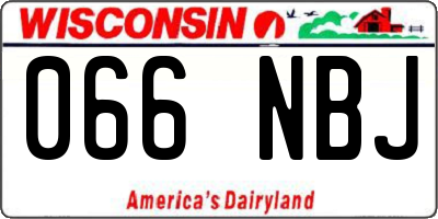 WI license plate 066NBJ