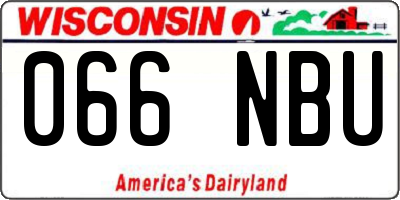 WI license plate 066NBU