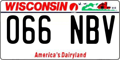 WI license plate 066NBV