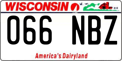 WI license plate 066NBZ