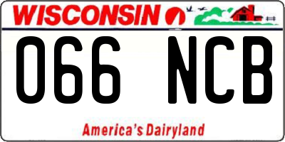 WI license plate 066NCB