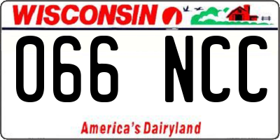 WI license plate 066NCC