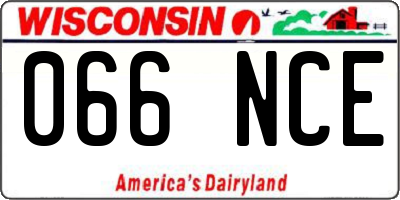 WI license plate 066NCE