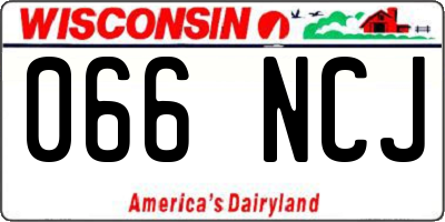 WI license plate 066NCJ