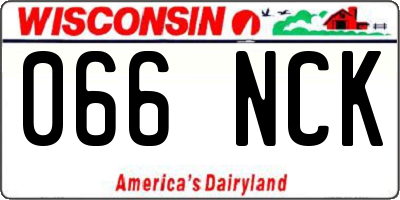 WI license plate 066NCK