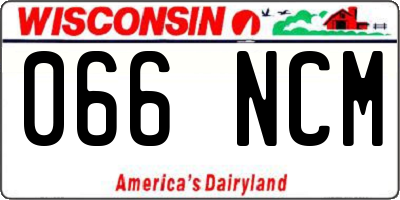 WI license plate 066NCM