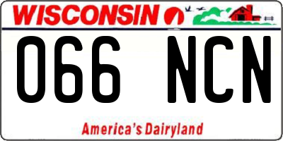 WI license plate 066NCN