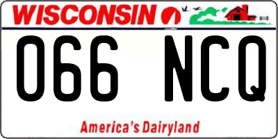 WI license plate 066NCQ
