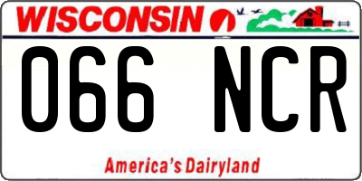 WI license plate 066NCR