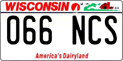 WI license plate 066NCS