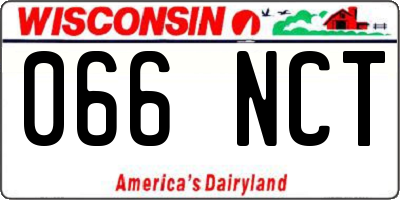 WI license plate 066NCT