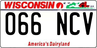 WI license plate 066NCV