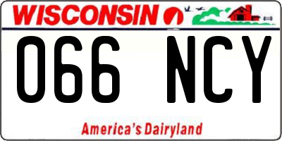 WI license plate 066NCY