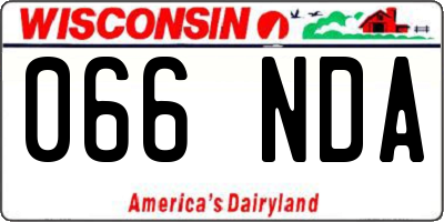WI license plate 066NDA