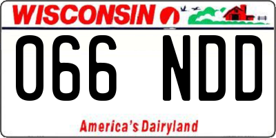 WI license plate 066NDD