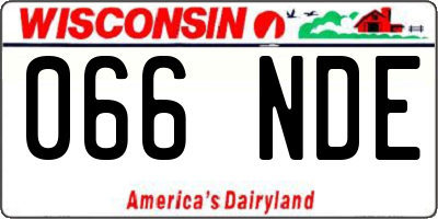 WI license plate 066NDE