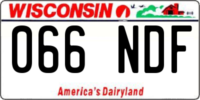WI license plate 066NDF