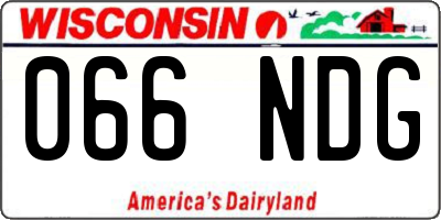 WI license plate 066NDG