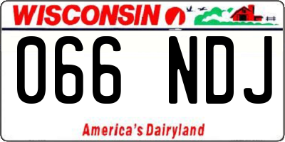 WI license plate 066NDJ