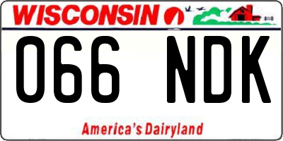WI license plate 066NDK