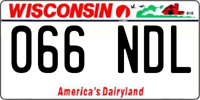 WI license plate 066NDL