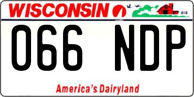 WI license plate 066NDP