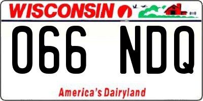 WI license plate 066NDQ