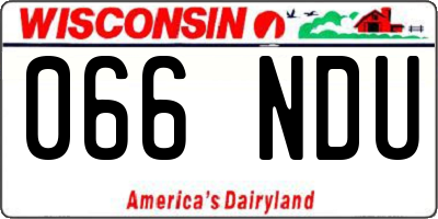 WI license plate 066NDU