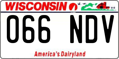 WI license plate 066NDV