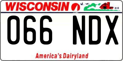 WI license plate 066NDX