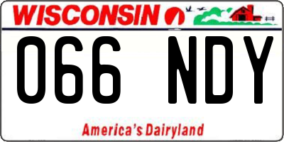 WI license plate 066NDY