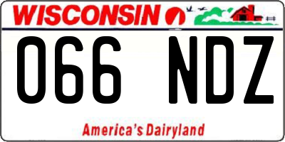 WI license plate 066NDZ