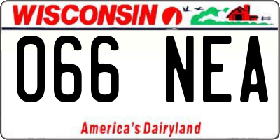 WI license plate 066NEA