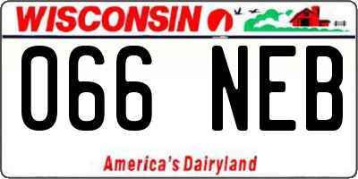 WI license plate 066NEB