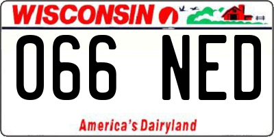 WI license plate 066NED