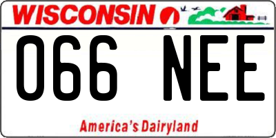WI license plate 066NEE