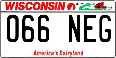 WI license plate 066NEG