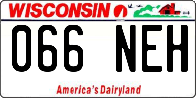 WI license plate 066NEH