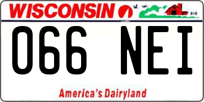 WI license plate 066NEI