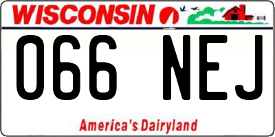 WI license plate 066NEJ