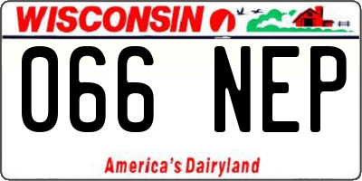 WI license plate 066NEP