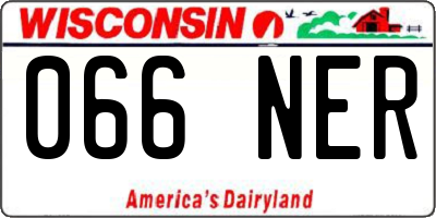 WI license plate 066NER