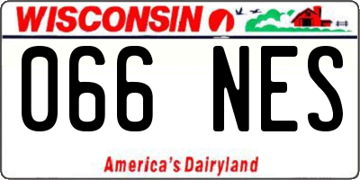 WI license plate 066NES