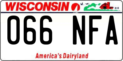 WI license plate 066NFA