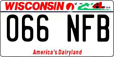 WI license plate 066NFB