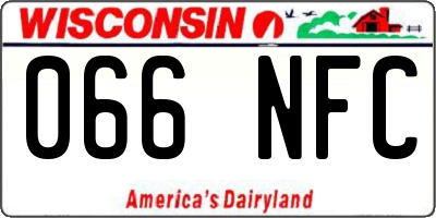 WI license plate 066NFC