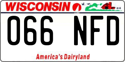 WI license plate 066NFD